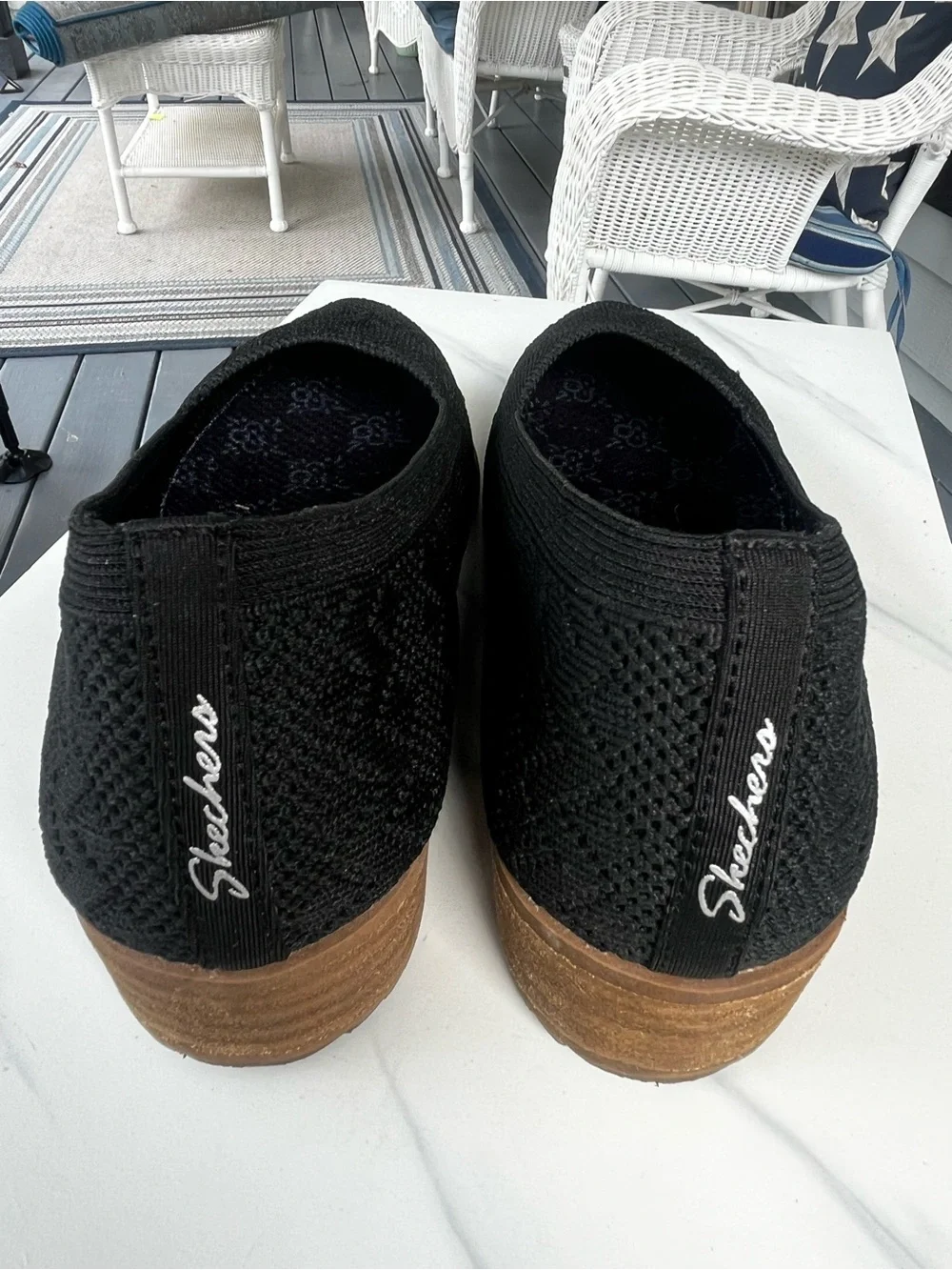 Skechers Black Memory Foam Knit Flats